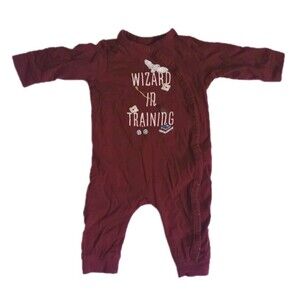 H&M Harry Potter Wizard In Training Maroon Romper One Piece Outfit sz 3-6M Boys